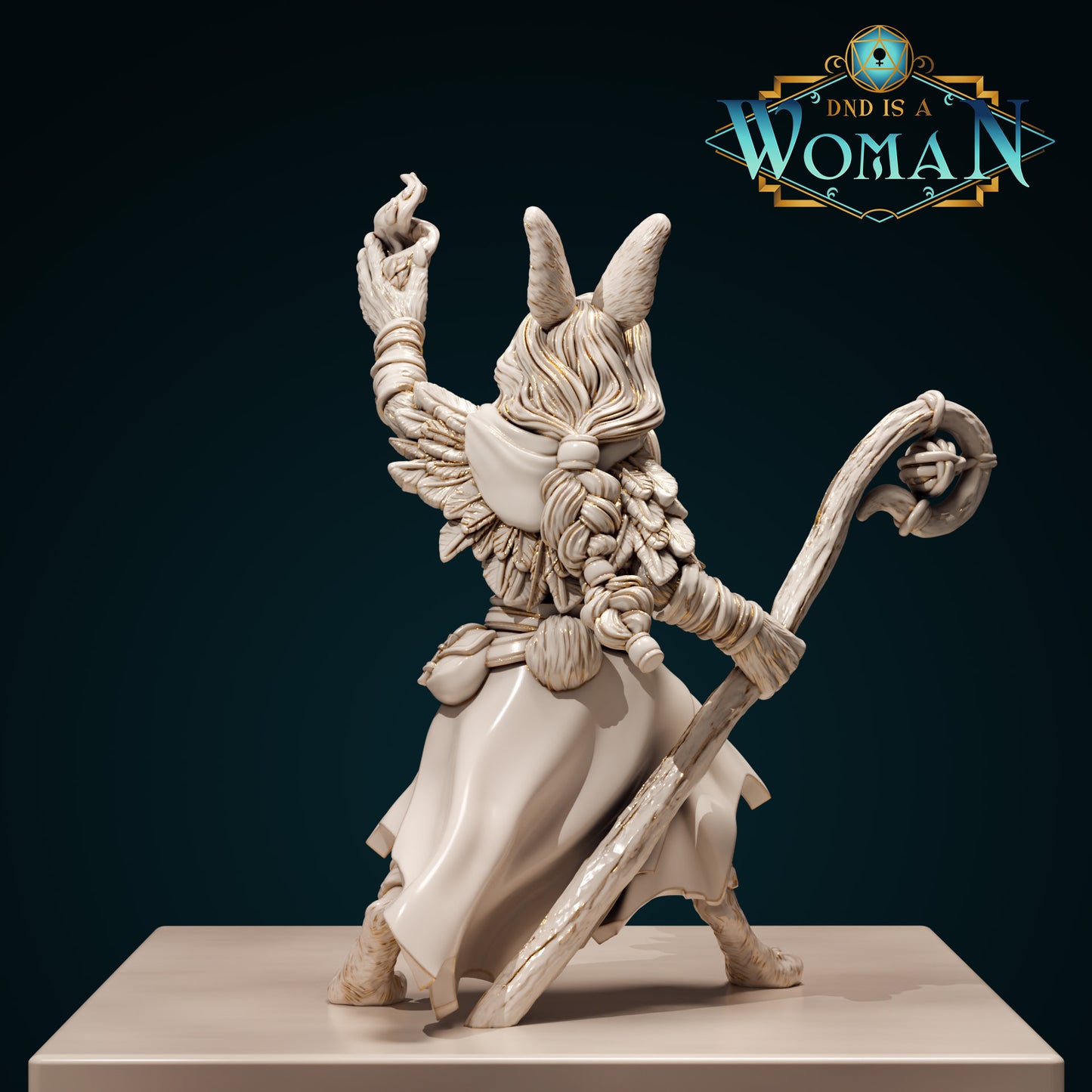 Rabbitfolk Druid Bonnie | D&D TTRPG Miniature | DnD Is A Woman | NO BASE