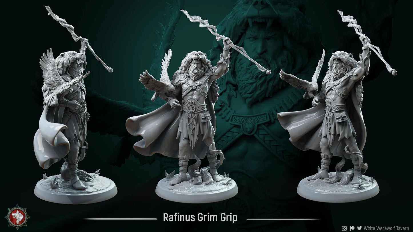 Rafinus Ursa Grim Grip, Druid Wild Shape Bear | Gaming or Display Miniature | White Werewolf Tavern