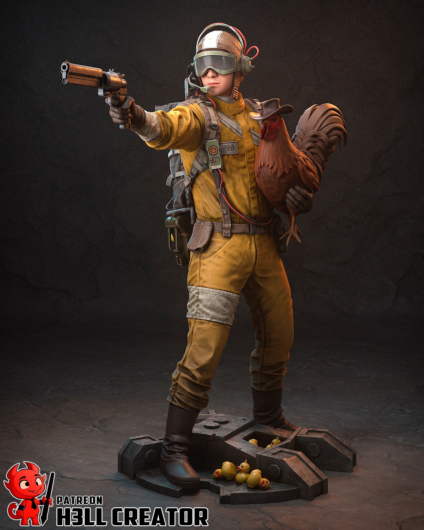 Resin garage kit figure of Wasteland Raider Operative by Tattles Told 3D, featuring detailed post-apocalyptic warrior design.