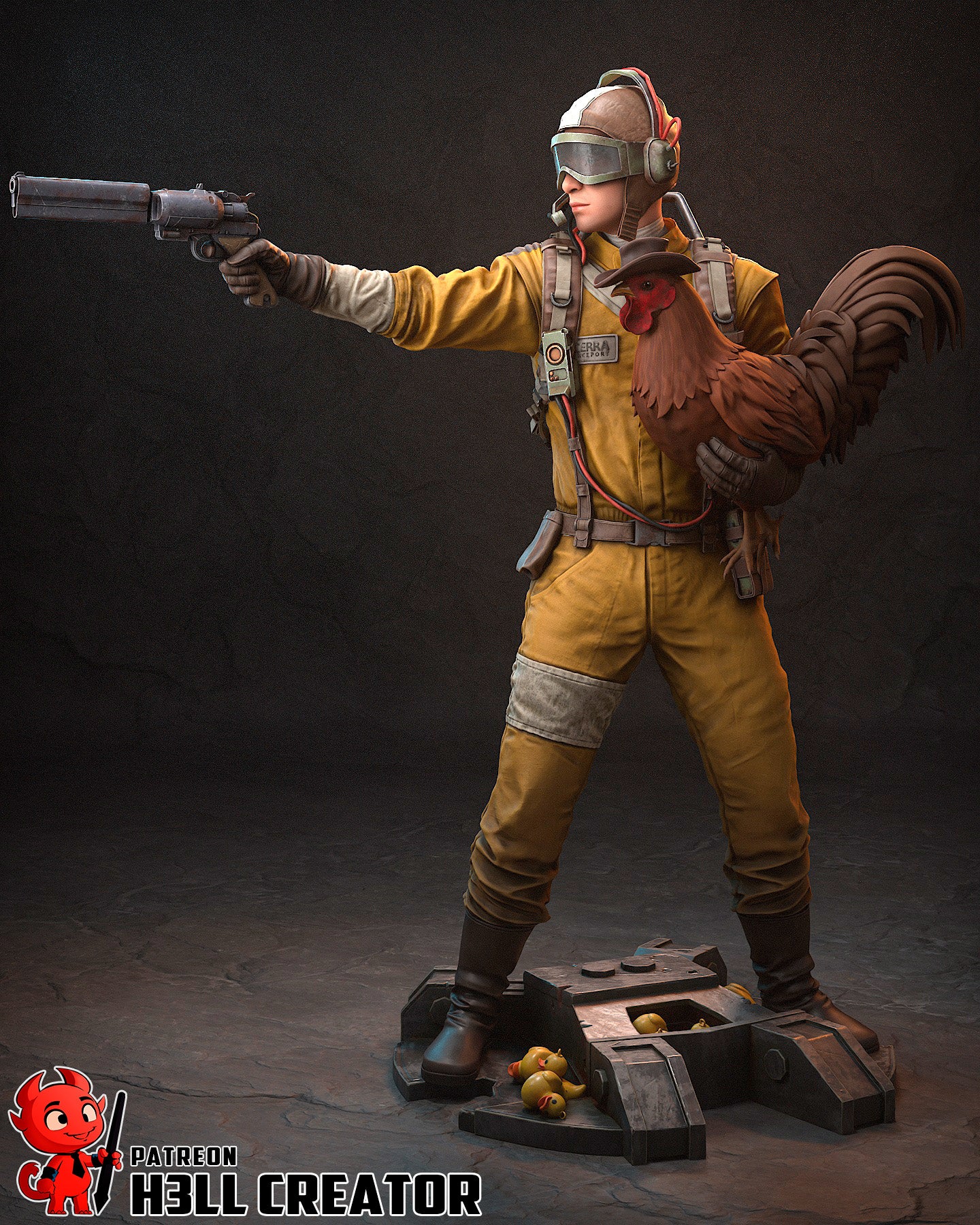 Resin garage kit figure of Wasteland Raider Operative by Tattles Told 3D, detailed model for tabletop gaming and fan art collections.