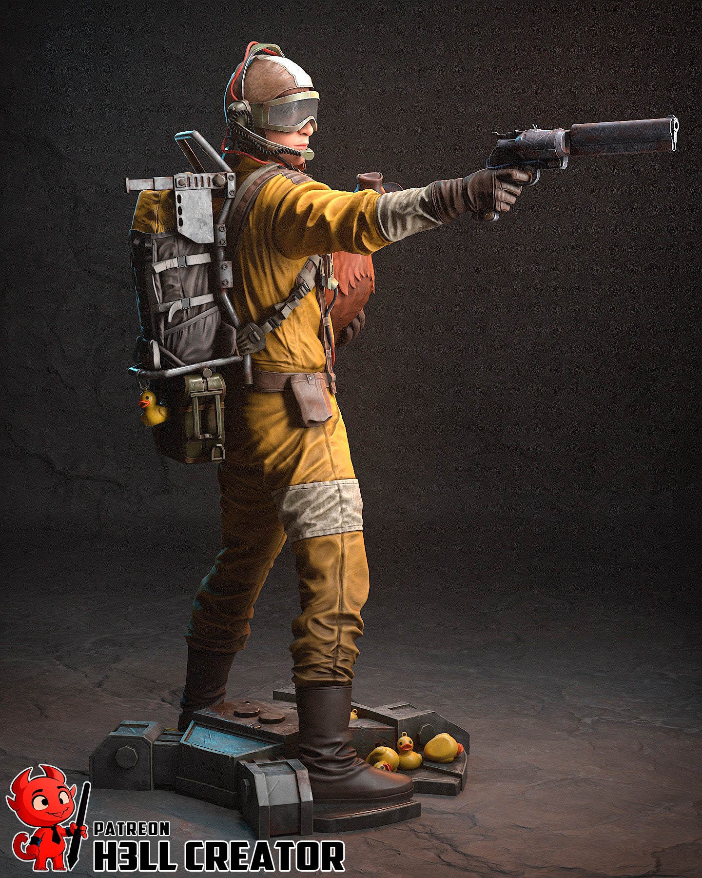 Resin garage kit figure of Wasteland Raider Operative by Tattles Told 3D, detailed model with rugged post-apocalyptic armor.