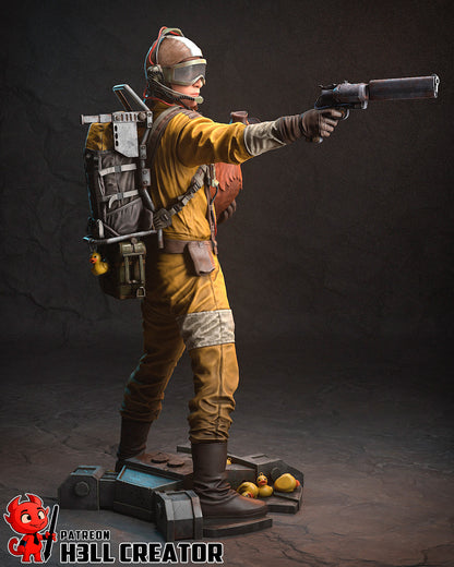 Resin garage kit figure of Wasteland Raider Operative by Tattles Told 3D, detailed model with rugged post-apocalyptic armor.