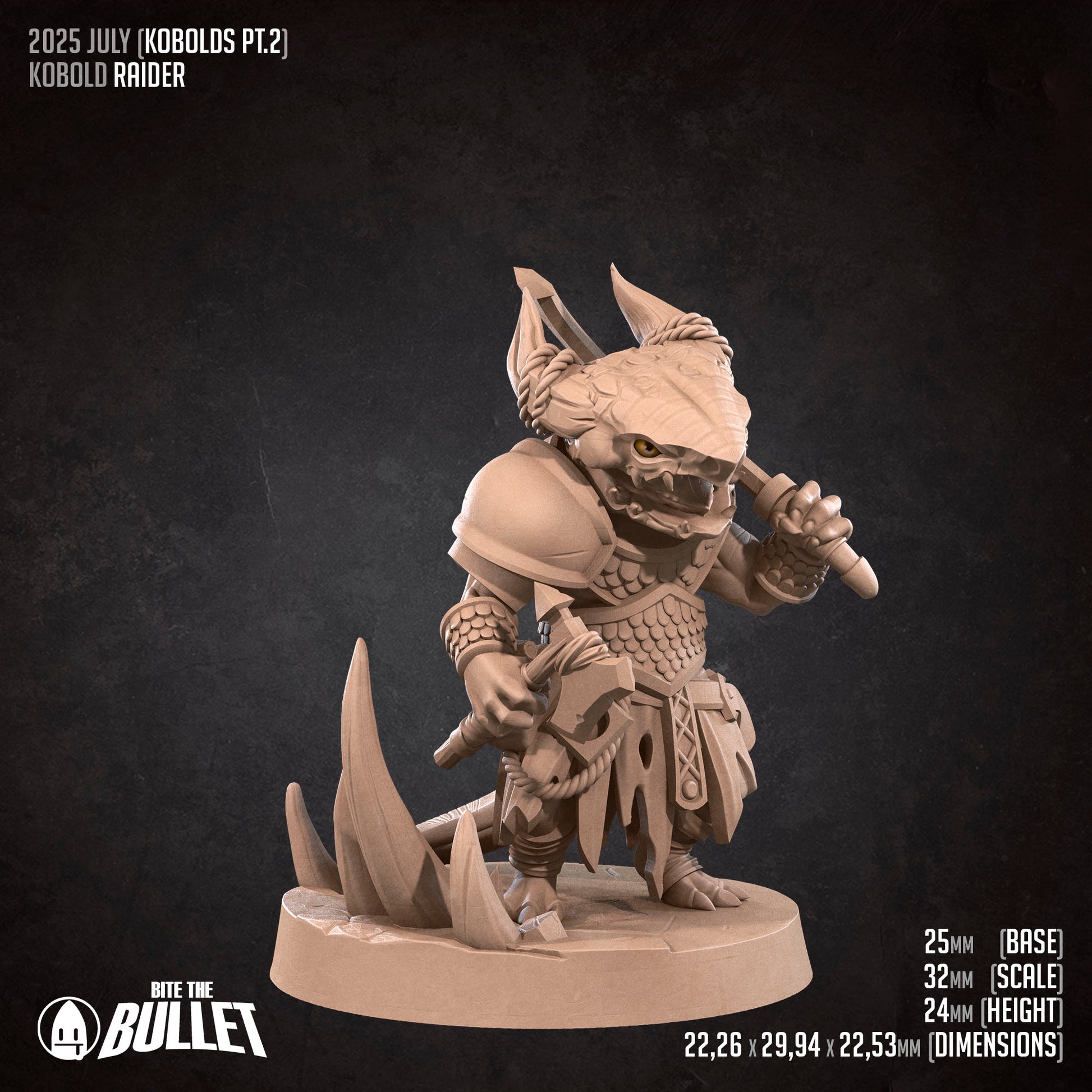 Kobold Raider | D&D TTRPG Miniature | Bite the Bullet