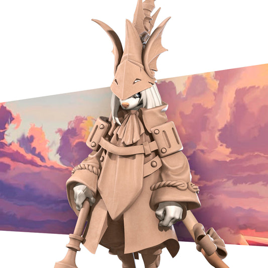 Detailed image of a Rat Knight D&D TTRPG miniature by Tattles Told 3D, featuring a rat in knight armor with a weapon.