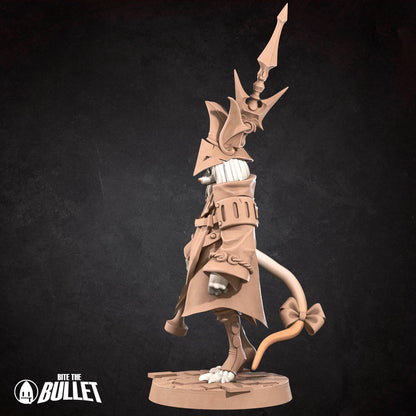 D&D Rat Knight miniature by Tattles Told 3D, featuring a detailed rat in knight armor for tabletop gaming.