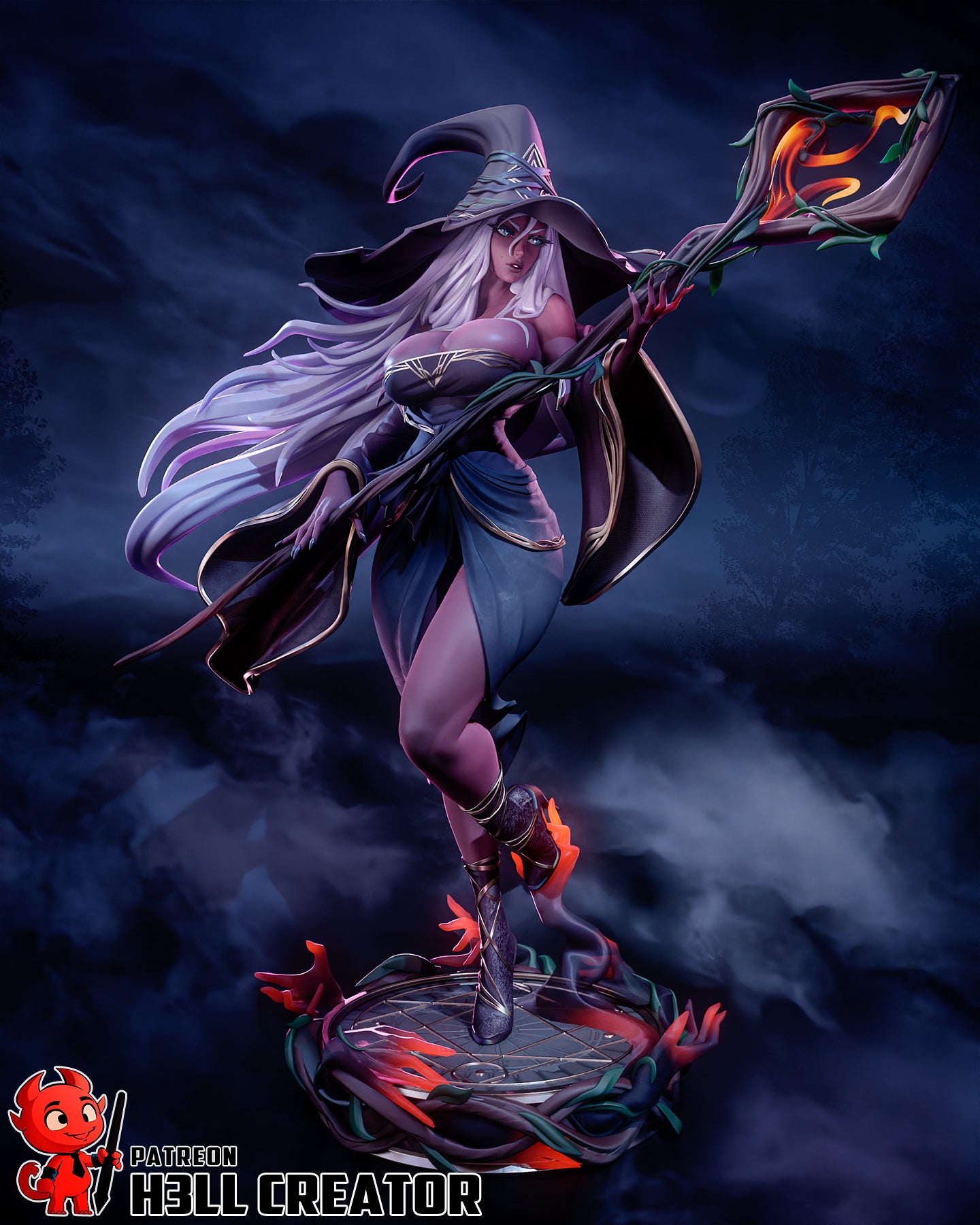 1:12 Reclusive Caster | Resin Garage Kit Figure Game Fan Art | h3LL creator