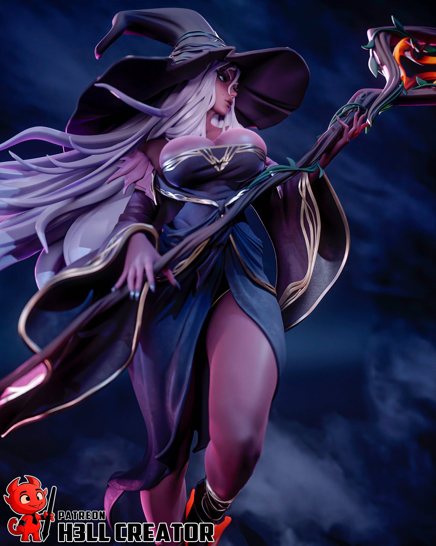 1:12 Reclusive Caster | Resin Garage Kit Figure Game Fan Art | h3LL creator