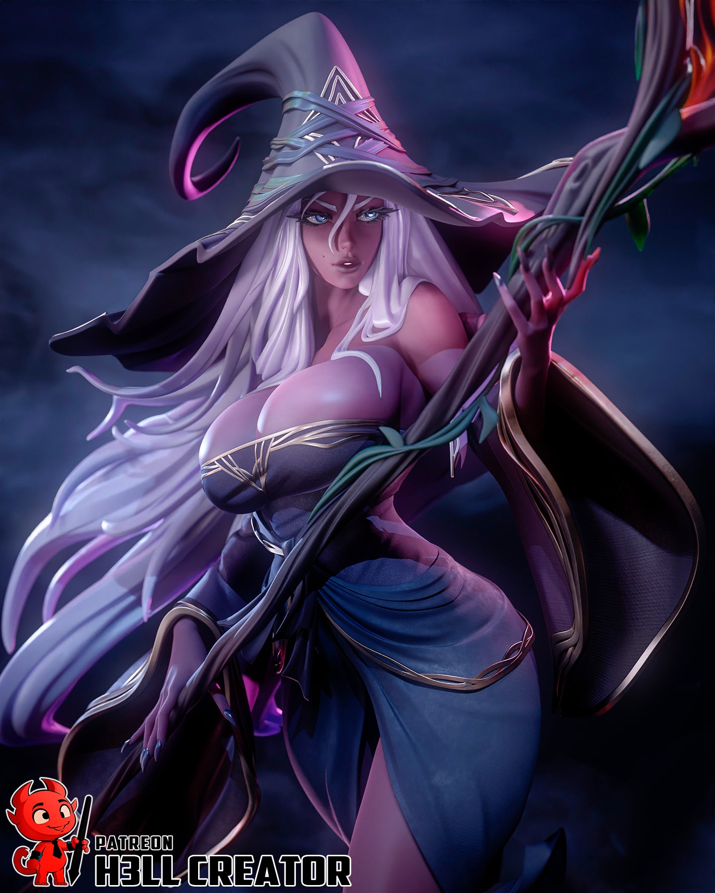 1:12 Reclusive Caster | Resin Garage Kit Figure Game Fan Art | h3LL creator