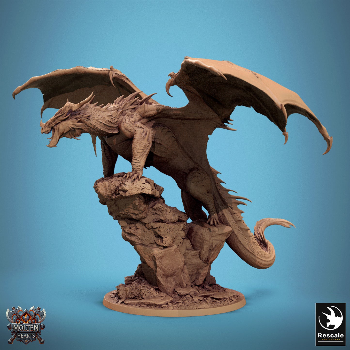 Red Dragon, 2024 Redesign | D&D TTRPG Dragon Miniature | Rescale Miniatures
