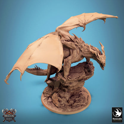 Red Dragon, 2024 Redesign | D&D TTRPG Dragon Miniature | Rescale Miniatures