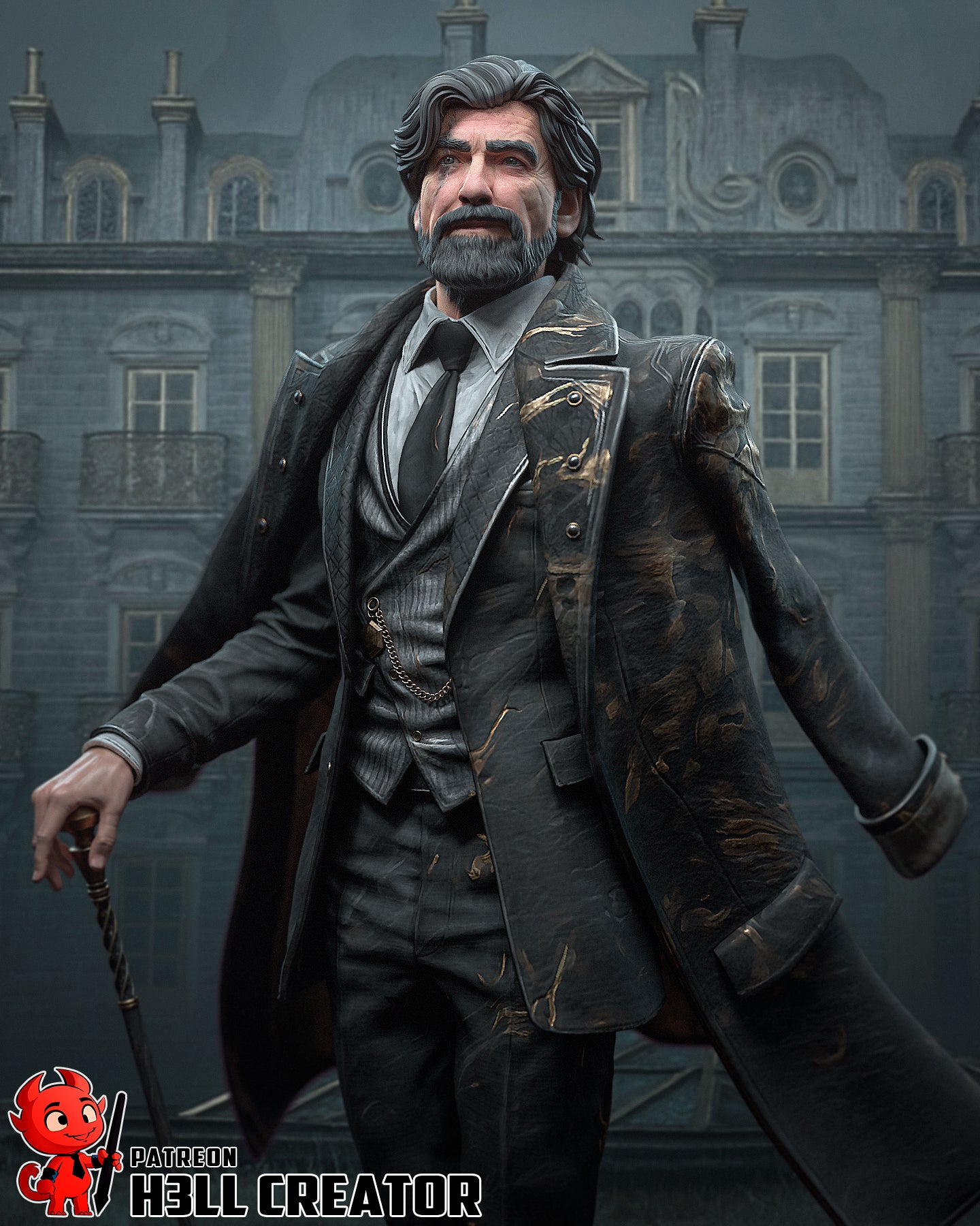 1:12 Gentleman in the Unraveling Dream | Resin Garage Kit Figure Game Fan Art | h3LL creator