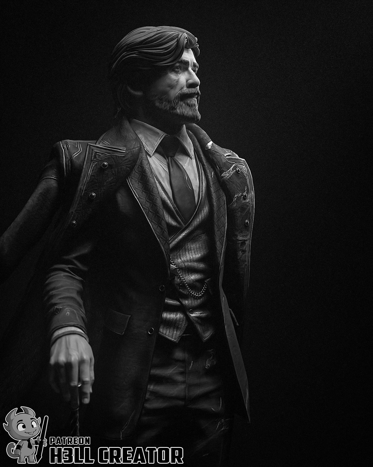 1:12 Gentleman in the Unraveling Dream | Resin Garage Kit Figure Game Fan Art | h3LL creator