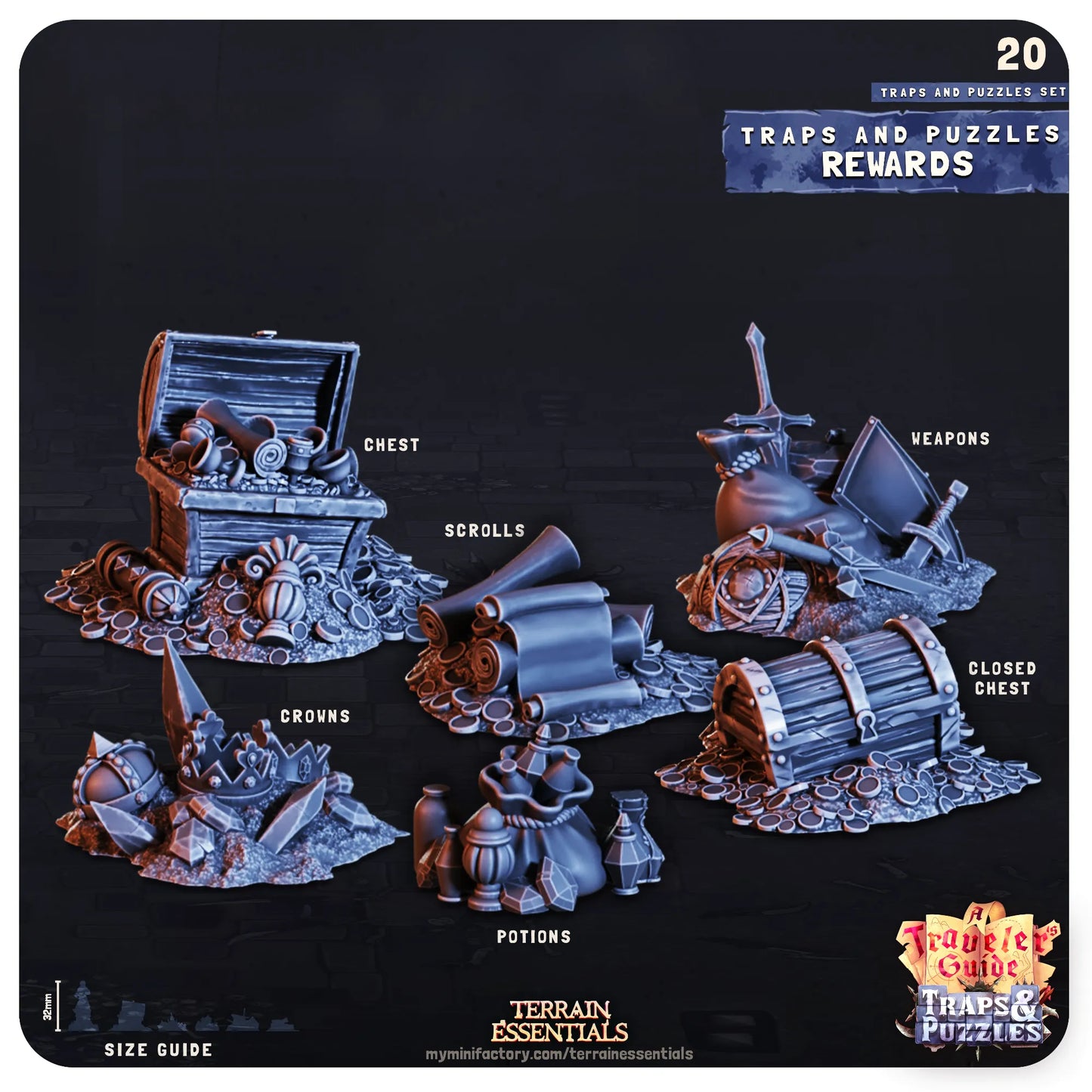 Traps and Puzzles, Functional, Dungeon Crawl | TTRPG Dollhouse Scatter Miniature | Terrain Essentials