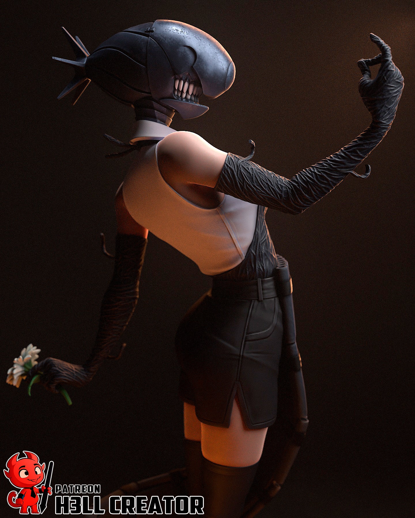 1:10 Explosive Assassin | Resin Garage Kit Figure Game Fan Art | h3LL creator