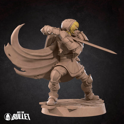 Tattles Told 3D Rinku D&D TTRPG miniature depicting a detailed character with armor and weapon for tabletop gaming.