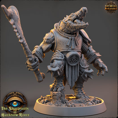 Crocodile Folk - The Sharptails of Hacksaw River | Tabletop or Display Scale | D&D Mini | Daybreak Miniatures