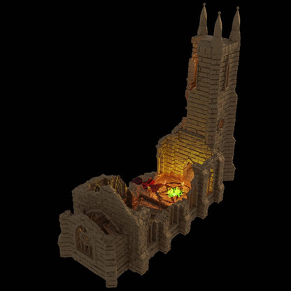 Forsaken Cultist Church | 28mm Scale Model Terrain | D&D TTRPG Playable 3D Printed Building | MiniatureLand