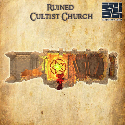 Forsaken Cultist Church | 28mm Scale Model Terrain | D&D TTRPG Playable 3D Printed Building | MiniatureLand