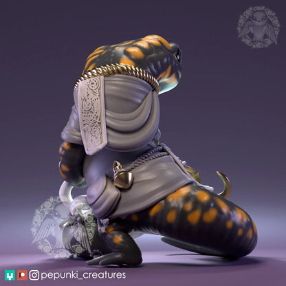 Salamander Druid | Tabletop or Display Scale | D&D Humblewood TTRPG Miniature | Pepunki Creatures