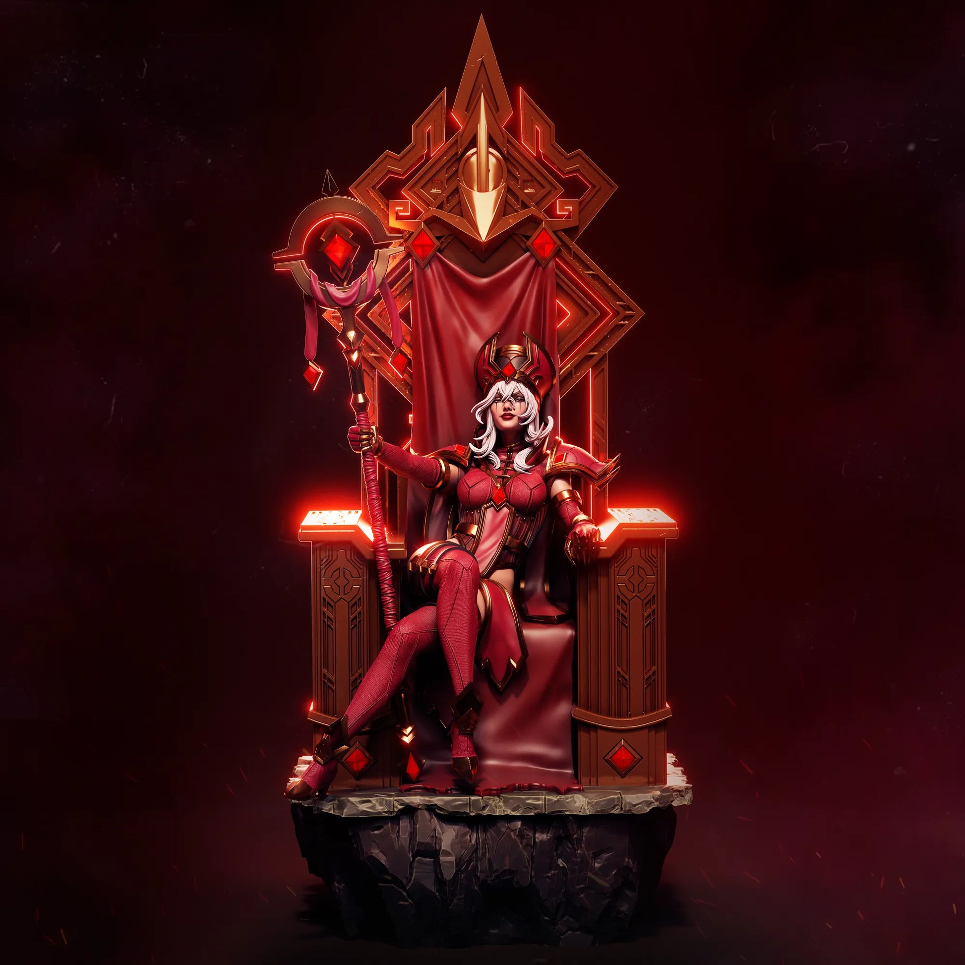 1:12 Scarlet Battle Priestess | 3D Printed Resin Garage Kit Figure | CA 3D Studios - Tattles Told 3D