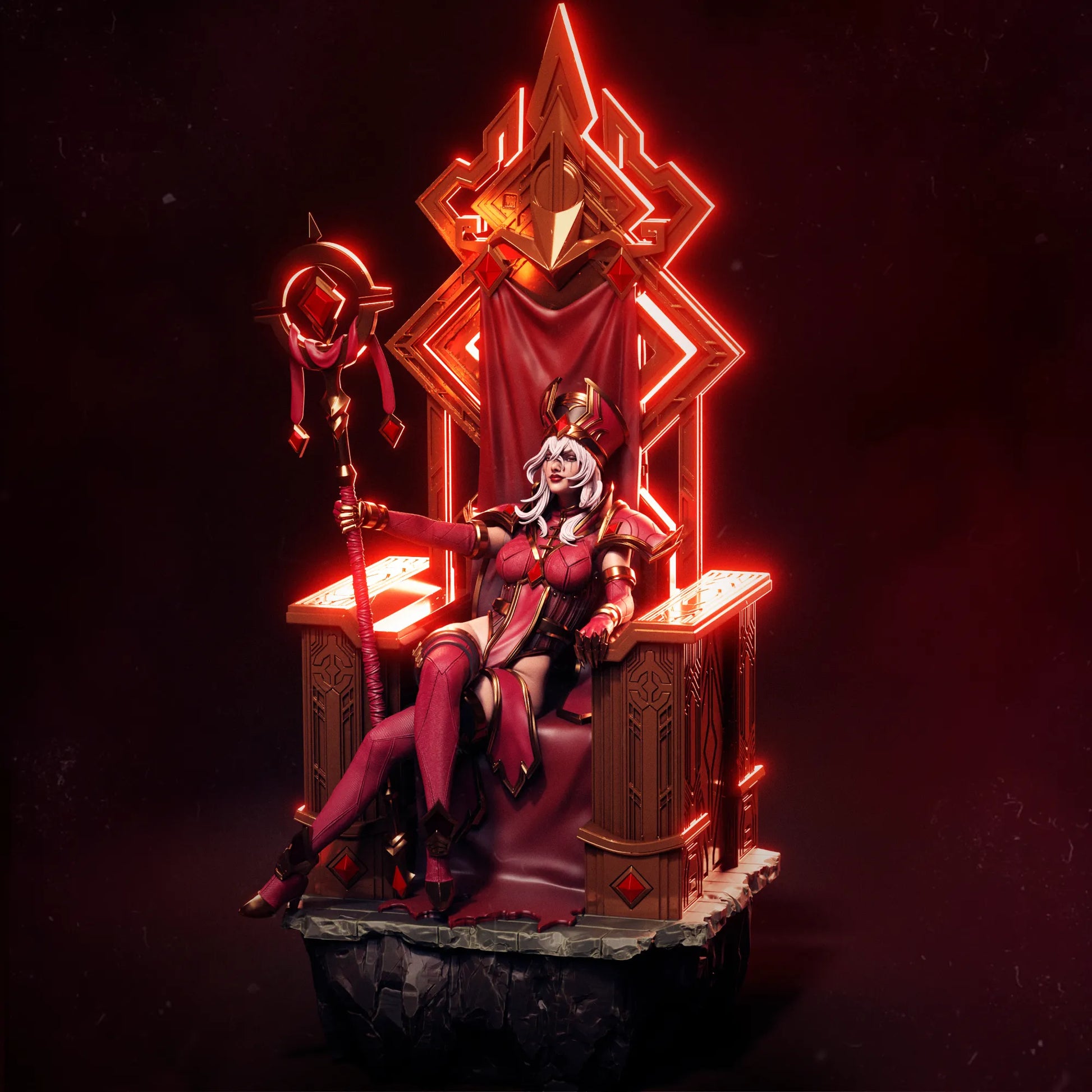 1:12 Scarlet Battle Priestess | 3D Printed Resin Garage Kit Figure | CA 3D Studios - Tattles Told 3D