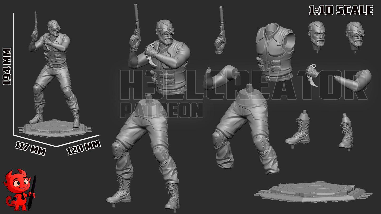 1:10 Stealth Operative | Resin Garage Kit Figure Game Fan Art | h3LL creator