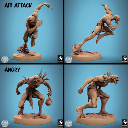 Rescaled Tattles Told 3D Savage Ghoul miniature from the Broken Blood Undead Ghoul Warband for D&D TTRPG games.