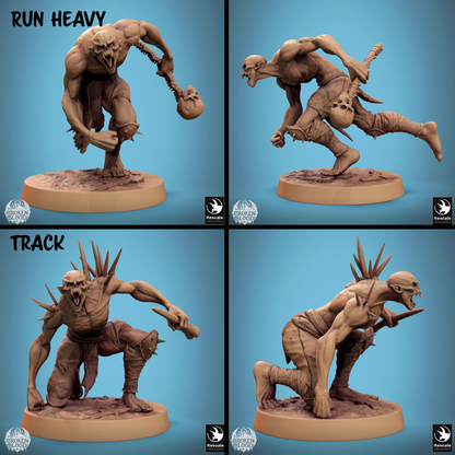 Rescaled Savage Ghoul miniature from Tattles Told 3D, depicting a bloodied undead ghoul warband figure for D&D TTRPG gameplay.
