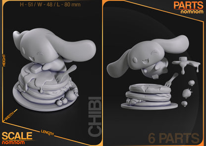 Resin garage kit figure of Chibi Sugar Stack Sweetie by Tattles Told 3D, featuring a cute anime-inspired design and detailed craftsmanship.