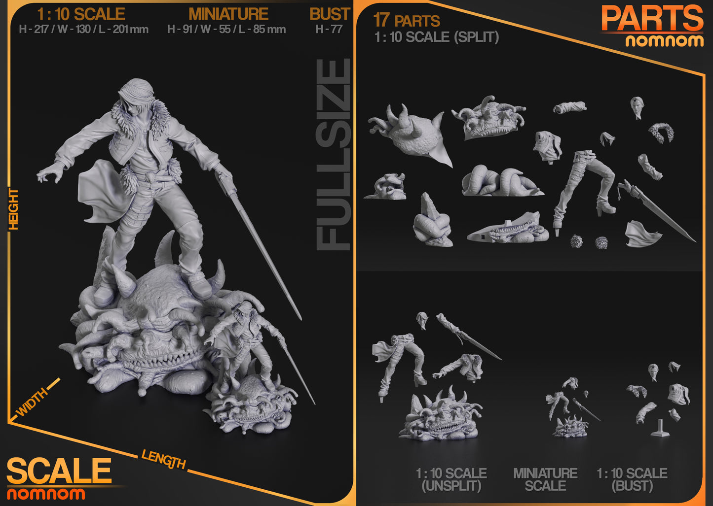 Brooding Combatant | Resin Garage Kit Figure Fan Art | Nomnom Figures