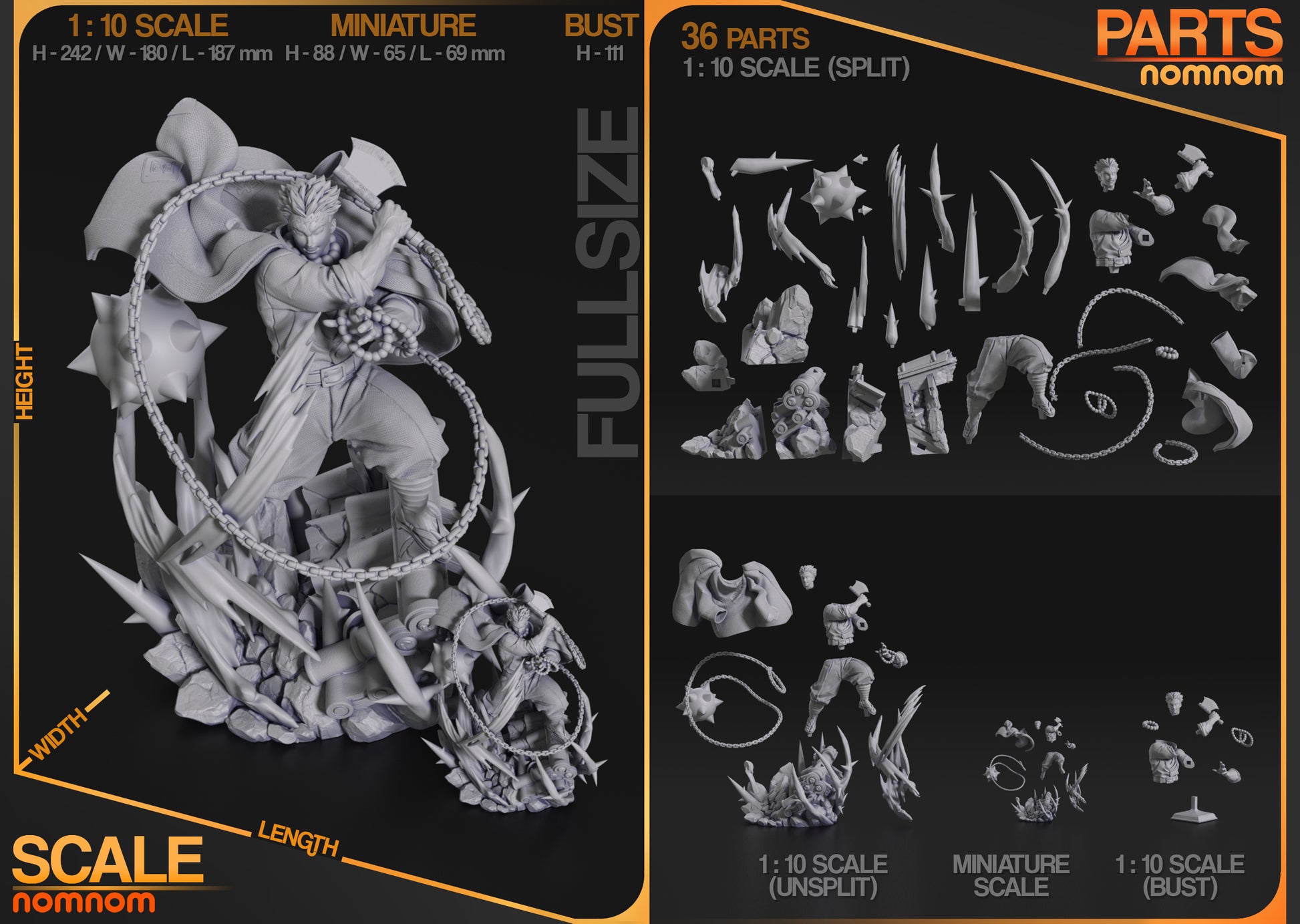 1:10 Stone Guardian | Resin Garage Kit Figure Fan Art | Nomnom Figures