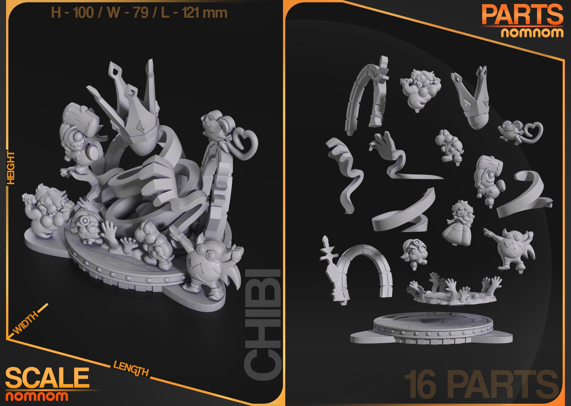 Chibi Paper Plumber | Resin Garage Kit Figure Anime Fan Art | Nomnom Figures