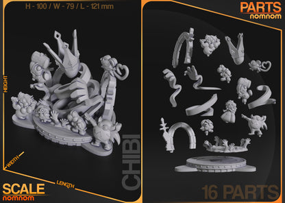 Chibi Paper Plumber | Resin Garage Kit Figure Anime Fan Art | Nomnom Figures
