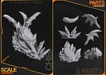 Chibi Blue-Eyed Wyrmling | Resin Garage Kit Figure Anime Fan Art | Nomnom Figures