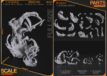 Resin garage kit figure of Waking Dreamer from Fan Art by Nomnom Figures, crafted by Tattles Told 3D, detailed and painted.