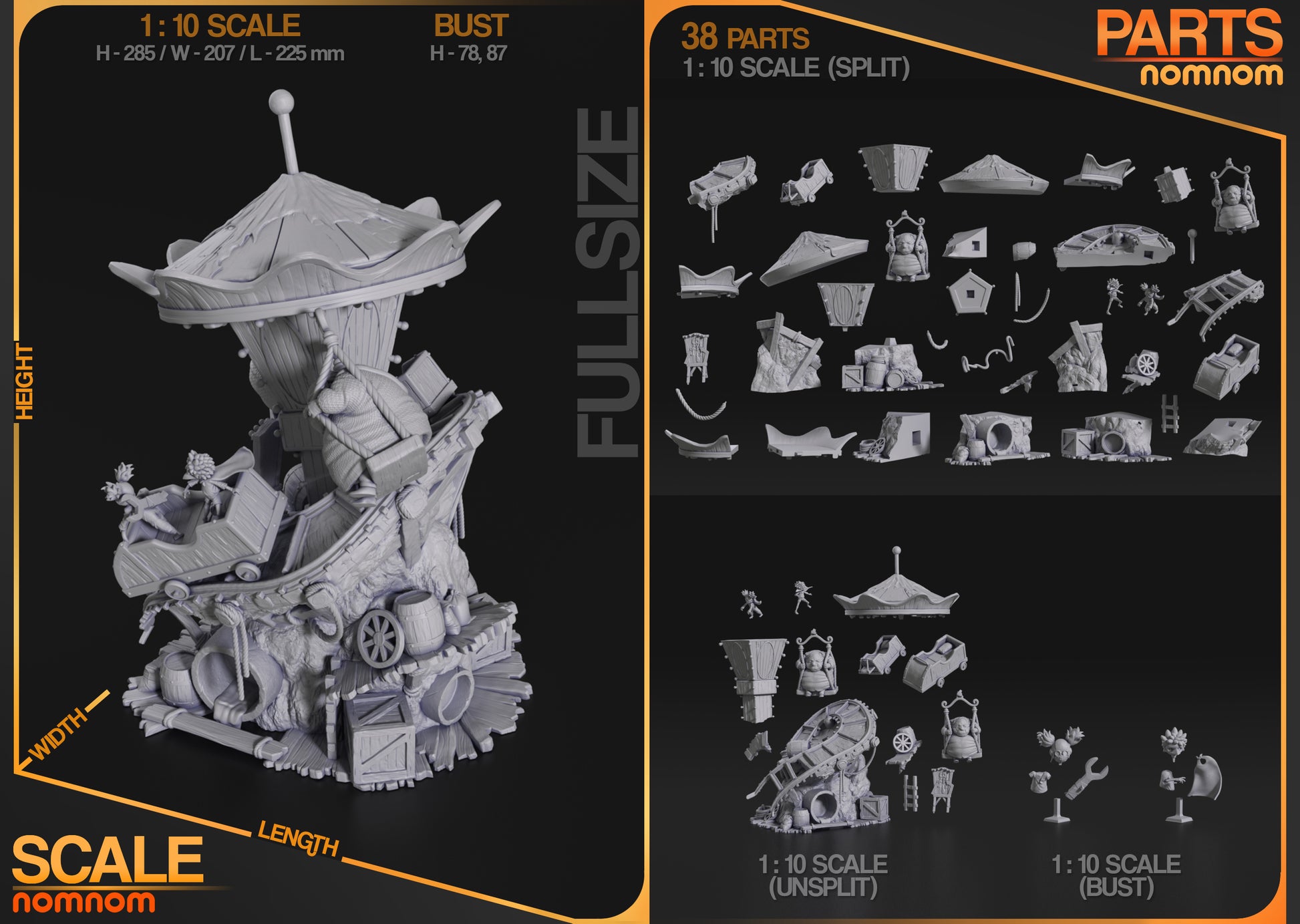 Nightmare Carnival Ride | Resin Garage Kit Figure Fan Art | Nomnom Figures