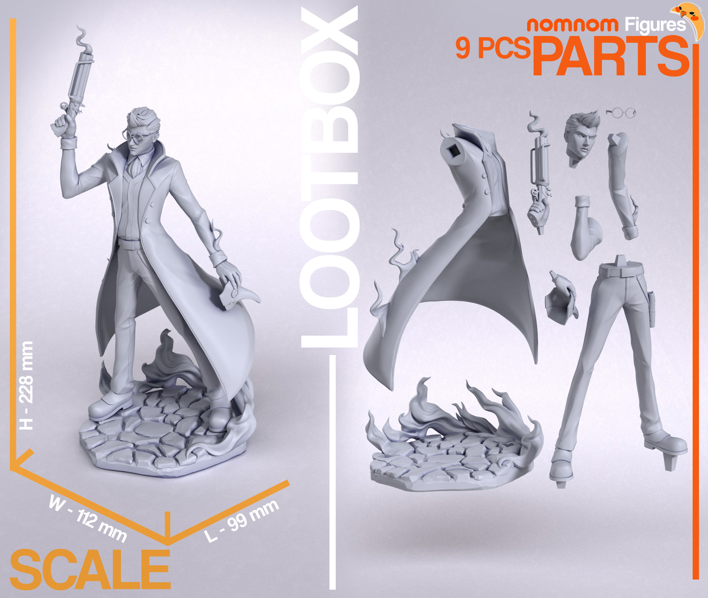 1:10 Gentleman Gunslinger | Resin Garage Kit Figure Fan Art | Nomnom Figures