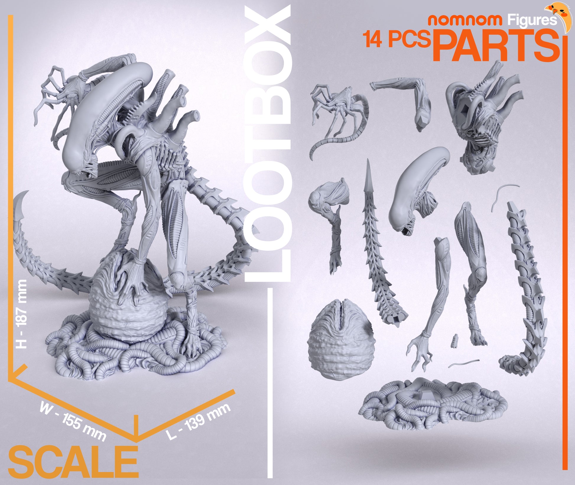 Predatory Alien | Resin Garage Kit Figure Fan Art | Nomnom Figures
