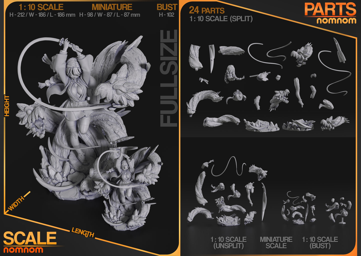 Whip Blade Warrior | Resin Garage Kit Figure Fan Art | Nomnom Figures