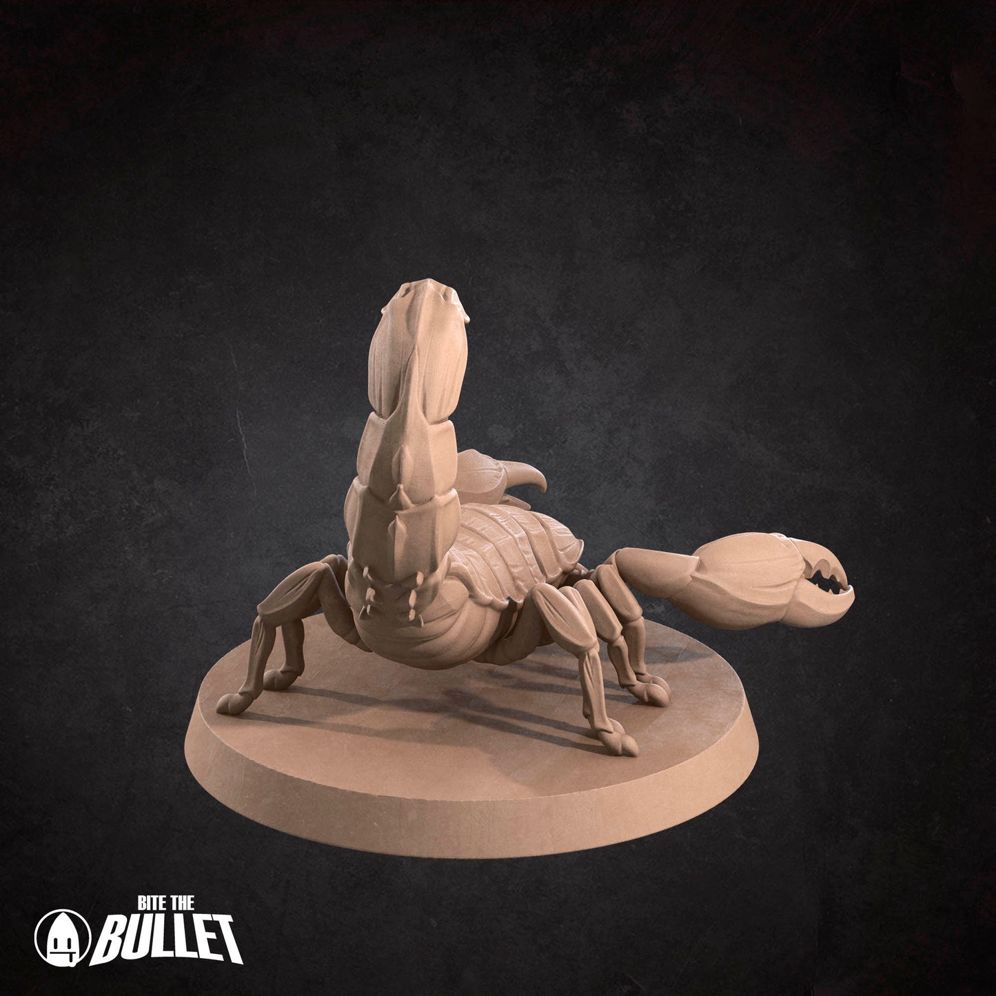 Detailed Tattles Told 3D giant scorpion miniature for D&D TTRPG gameplay, showcasing a fearsome arachnid with detailed sculpting.