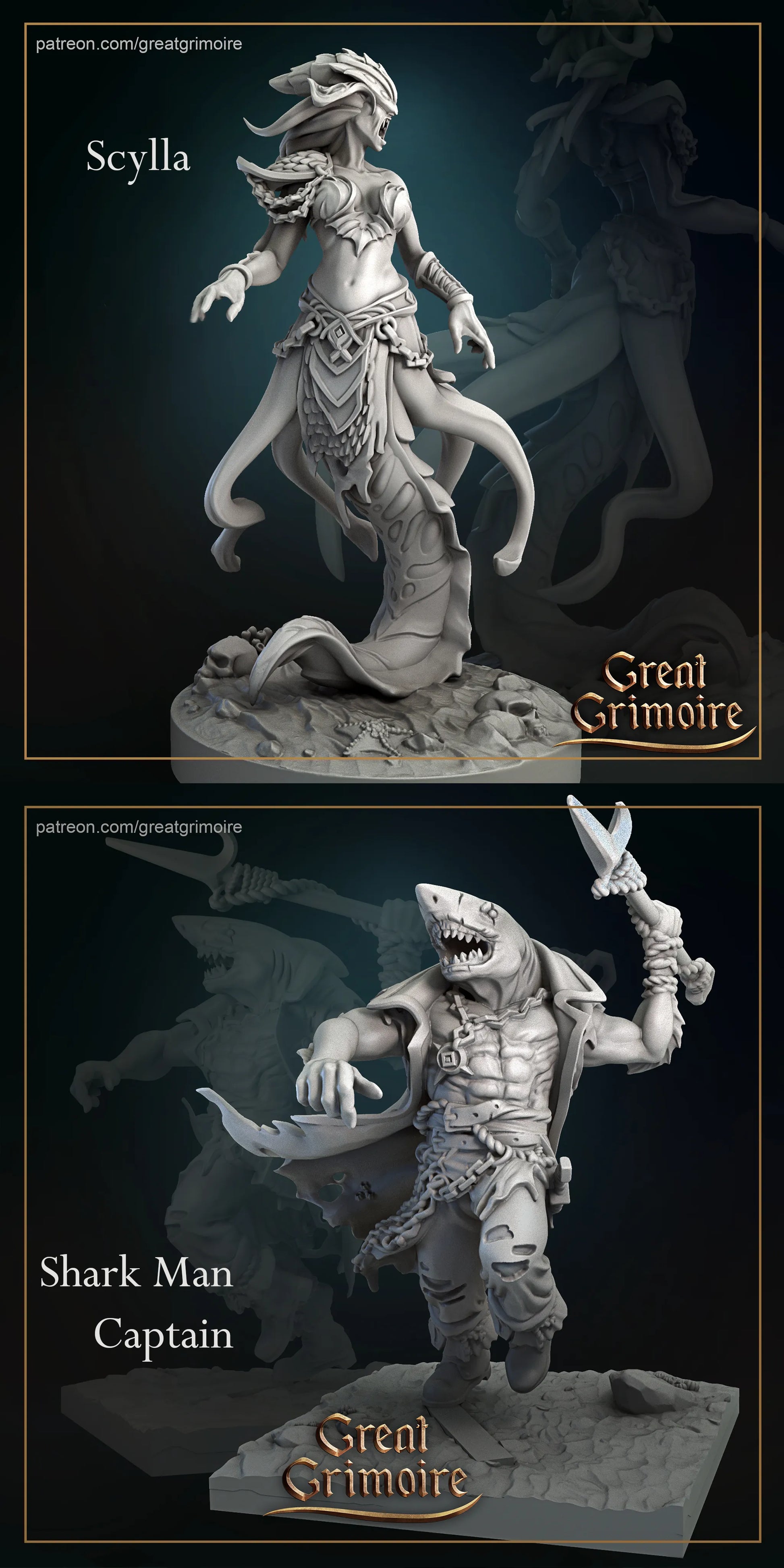 Cult of the Deep, Ocean, Water, Lovecraft | Tabletop Gaming Miniatures Collection | Great Grimoire