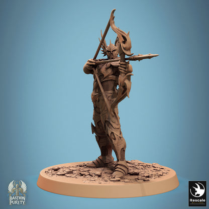 Sentinel of Aetherium Bastion of Purity Warband miniature from Tattles Told 3D, detailed resin D&D TTRPG figure with bow and armor.