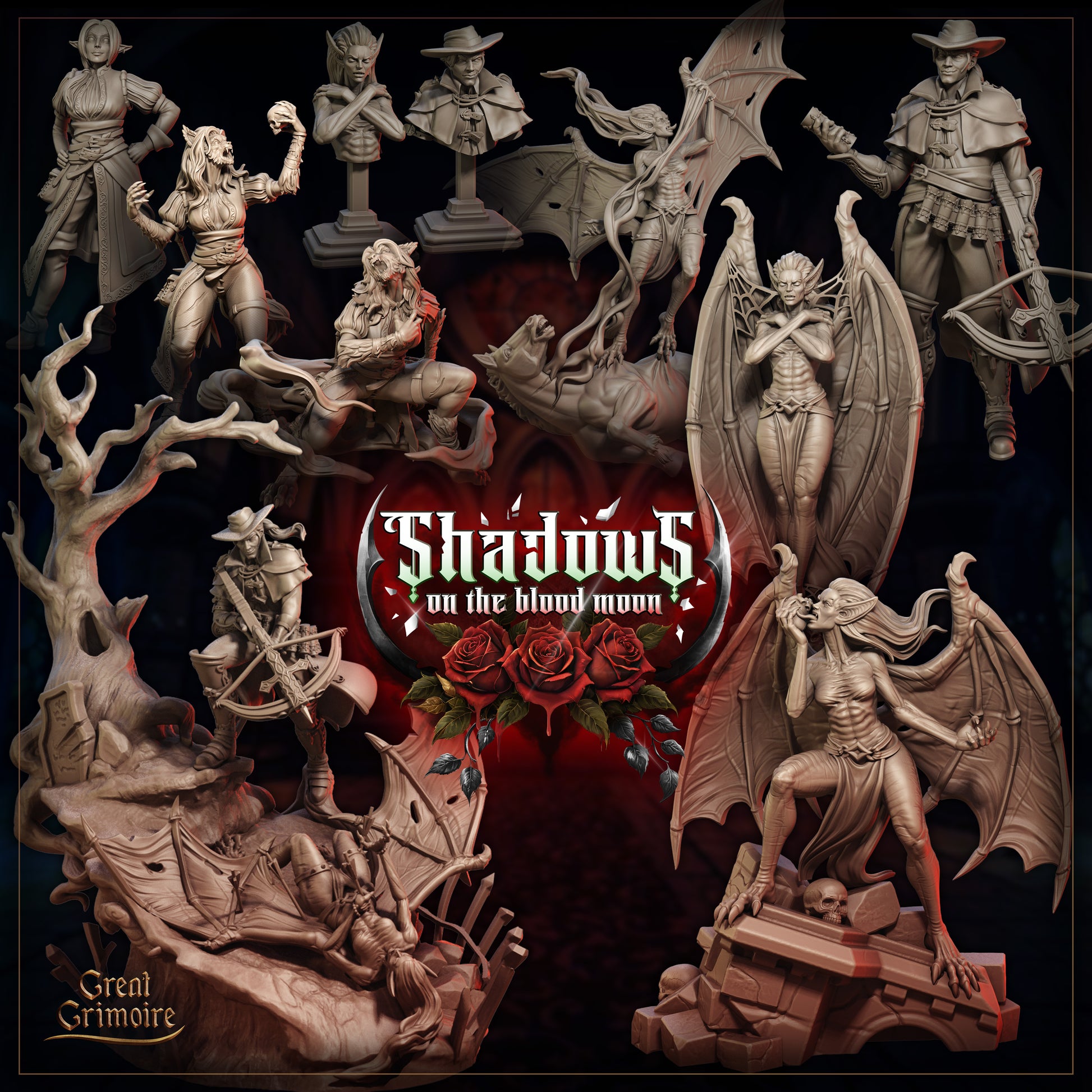 Shadows on the Blood Moon | Tabletop Gaming Miniatures Collection | Great Grimoire
