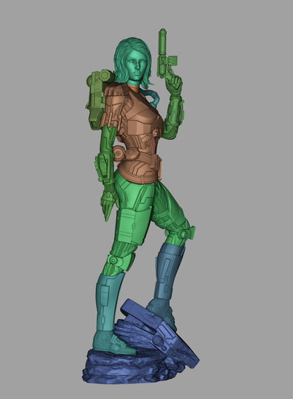 1:12 Armored Bounty Hunter | 3D Printed Resin Garage Kit Figure | CA 3D Studios