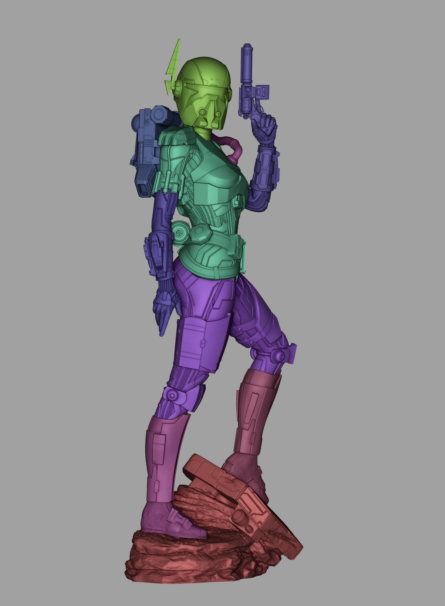 1:12 Armored Bounty Hunter | 3D Printed Resin Garage Kit Figure | CA 3D Studios