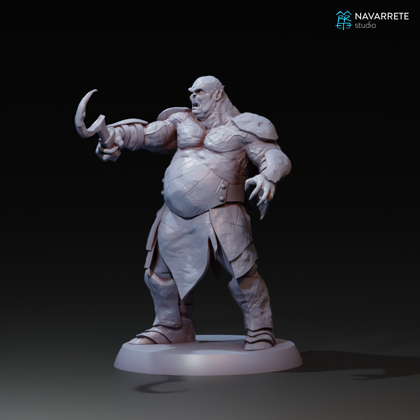 Snow Orcs tabletop gaming miniature by Tattles Told 3D, featuring a detailed Snow Orc figure from Navarrete Studio.