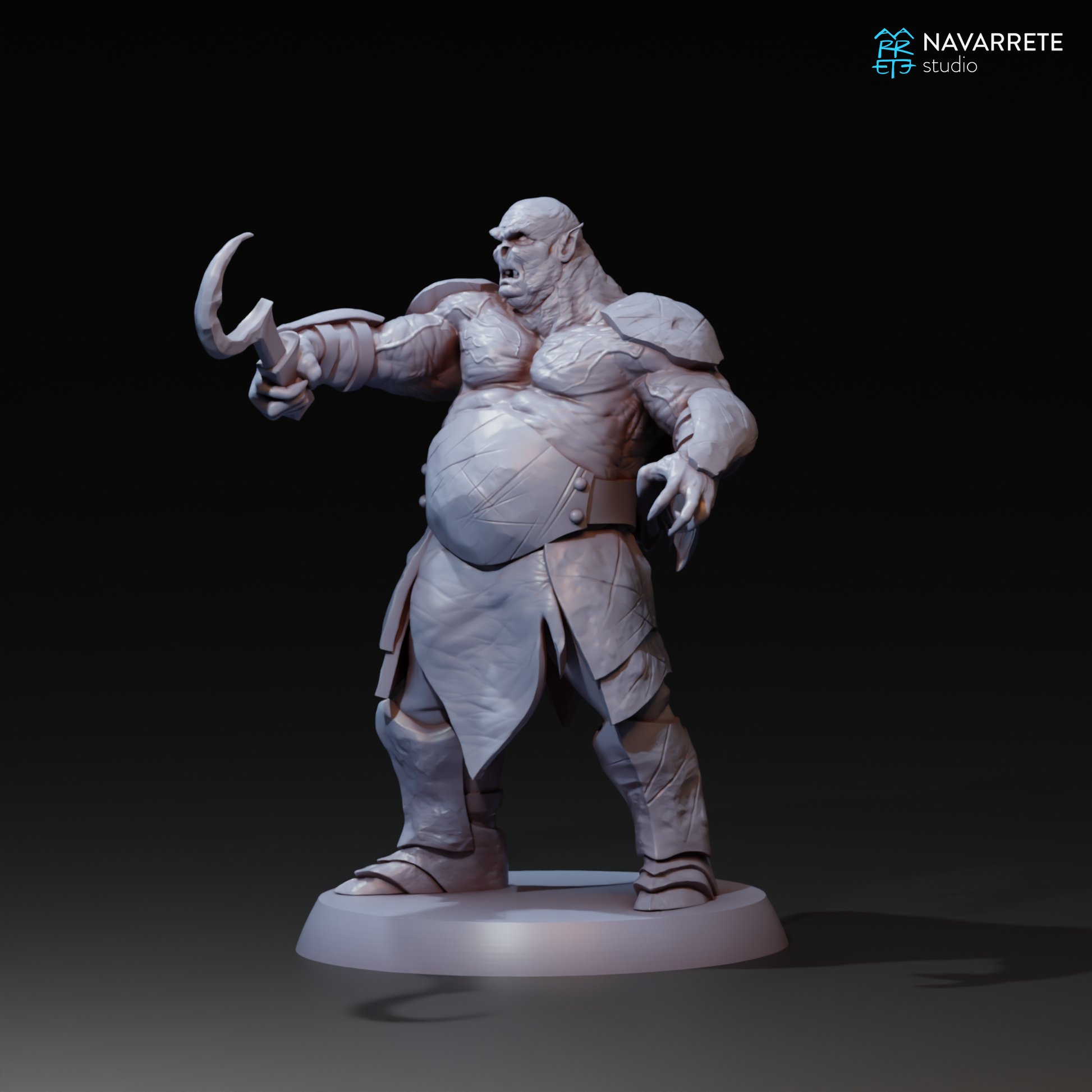 Snow Orcs tabletop gaming miniature by Tattles Told 3D, featuring a detailed Snow Orc figure from Navarrete Studio.