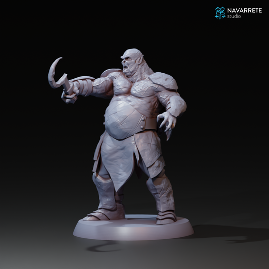 Snow Orcs tabletop gaming miniature by Tattles Told 3D, featuring a detailed Snow Orc figure from Navarrete Studio.
