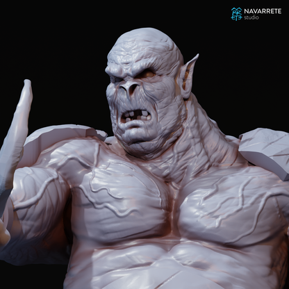 Detailed Snow Orcs tabletop gaming miniatures by Tattles Told 3D, featuring detailed snow-themed orc figures for gaming sessions.