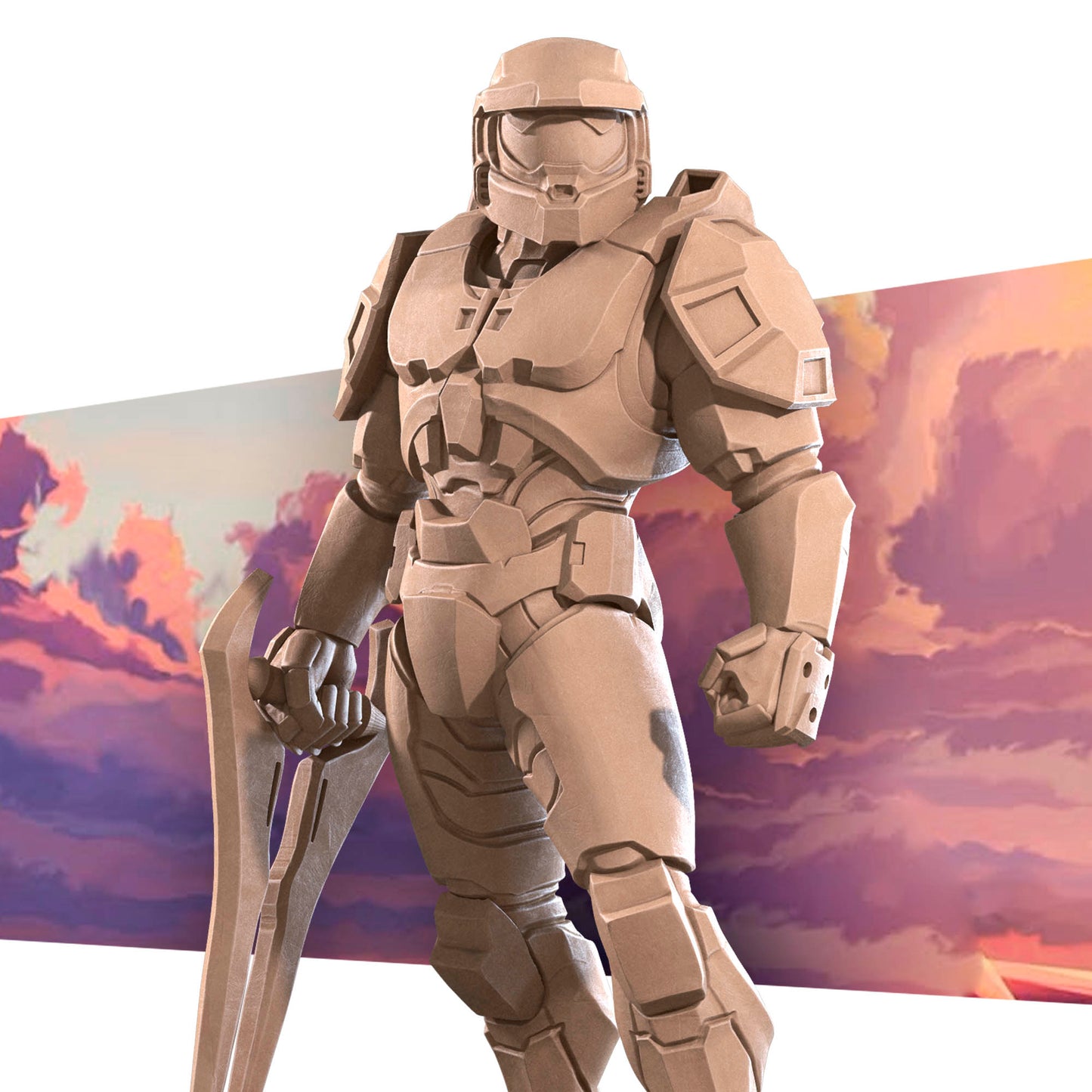 Detailed image of Sierra Warrior D&D TTRPG miniature by Tattles Told 3D, featuring a warrior figure with armor and weaponry.